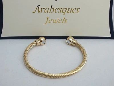 ARABESQUES JEWELS LADIES TOP QUALITY COPPER TWIST/GOLD MAGNETIC BIO BANGLE/PAIN RELIEF/HEALTH AJMB
