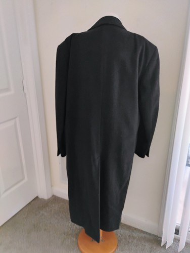 Di Silver Imported Cashmere Blend Long Overcoat Coat Mens 44L - Picture 3 of 8