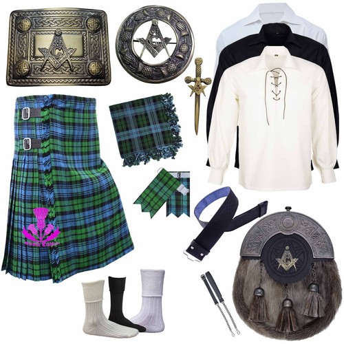 Conjunto de traje escocesa Highland tartán antiguo Campbell falda escocesa de 8 yardas con paquete de 10 piezas - Imagen 5 de 9