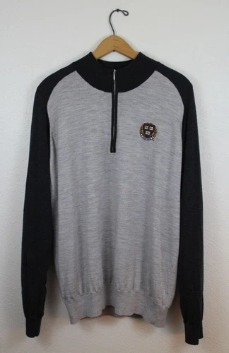 Harvard Merino Raglan 1/4 Zip Pullover Coop Collection Loro Piana Sweater XXL