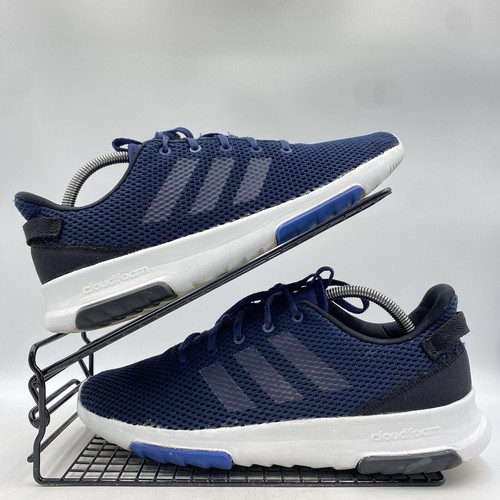 Adidas Cloudfoam Racer TR Navy White Trainers Size UK 9 Mens Knit Gym Running