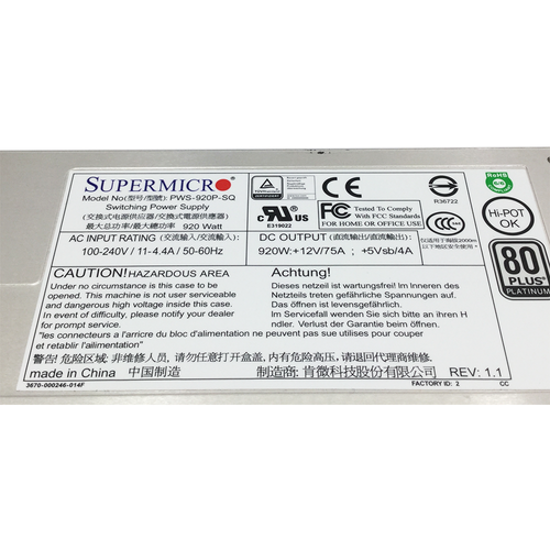 Ventilador silencioso Supermicro 920W 80+ Platinum fuente de alimentación de actualización de 1U 2U de bajo ruido - Imagen 4 de 8
