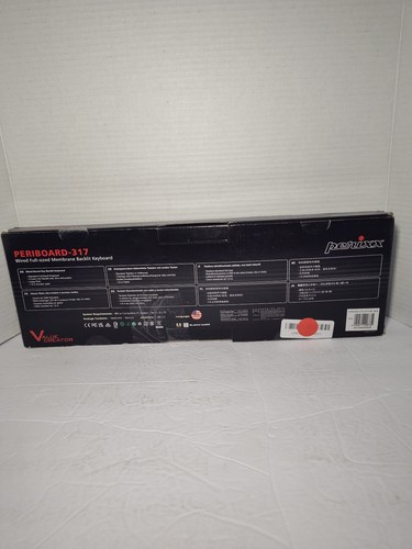 Tastiera USB retroilluminata cablata Perixx PERIBOARD-317R - lettera stampa grande - tricolore - Foto 4 di 5