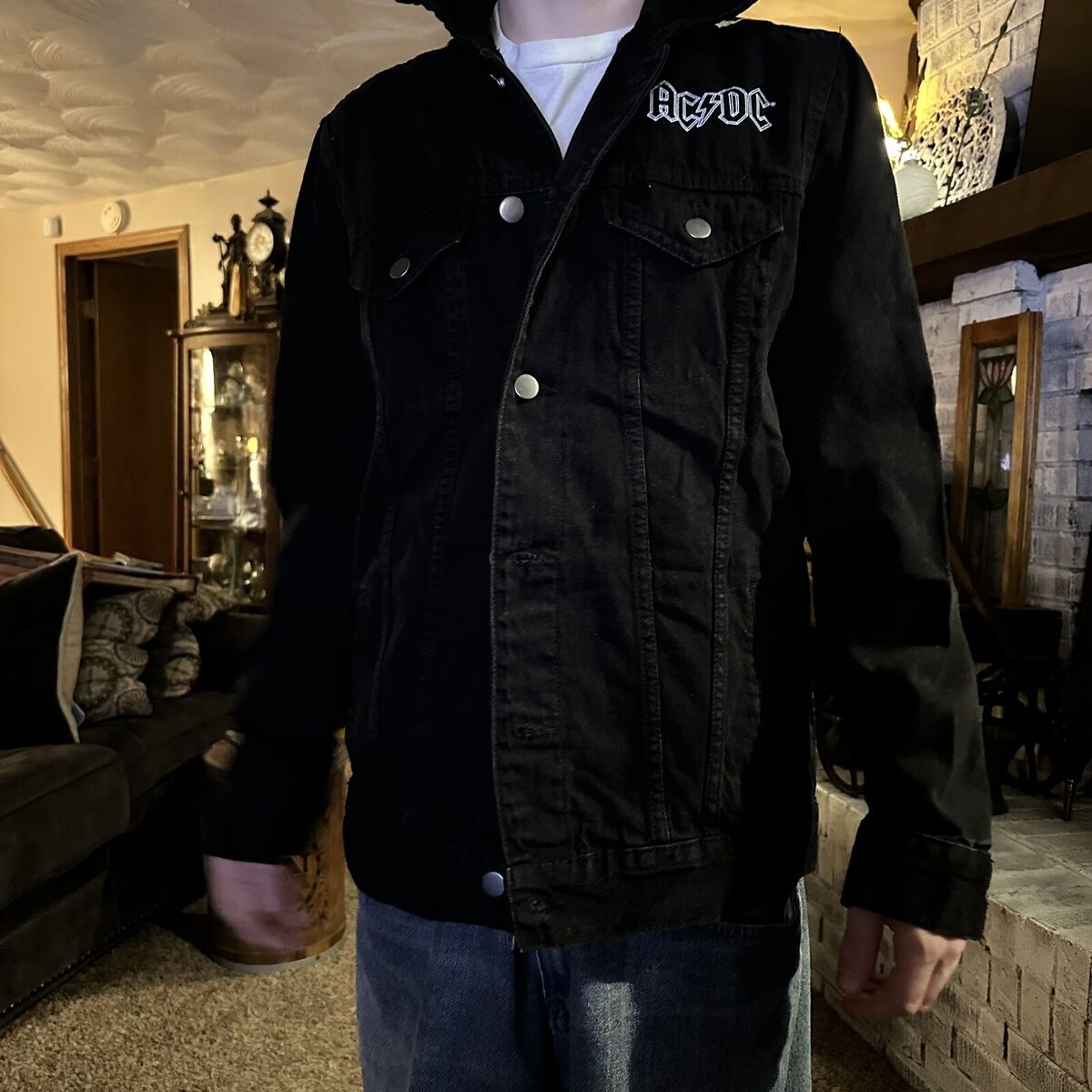 Leopard Print Patch Black Denim Jacket Leopard Print Patch Black Denim Jacket