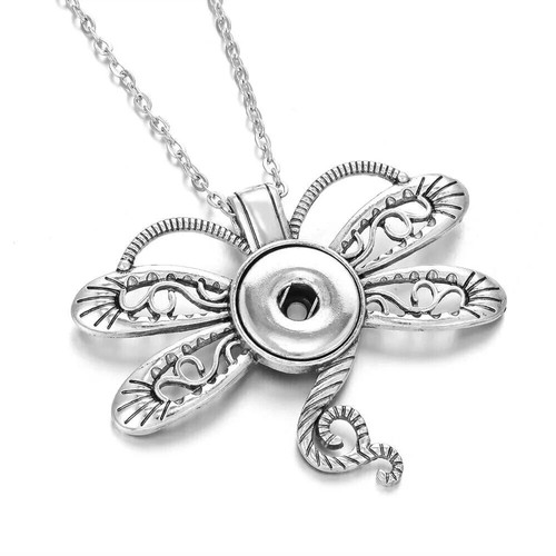 Collana donna ciondolo farfalla a scatto gioielli misura 18 mm bottoni a scatto fai da te charms - Foto 14 di 24