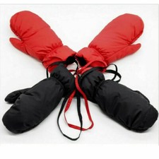 Herren Damen Ente Down Handschuhe Fäustlinge Ski Wander Winter Warm Dick Schwarz
