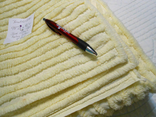 Vintage Yellow Queen Chenille Bedspread with Wide Thick Tufts 98"L x 86"W - Picture 24 of 24