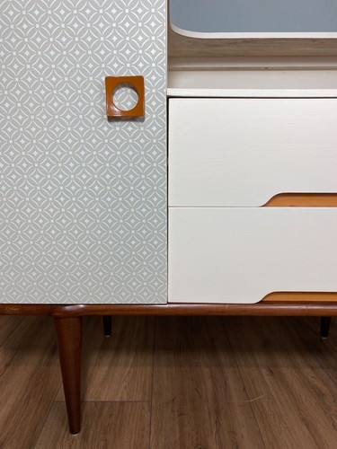 Bespoke Mid Century Retro White Scandi Cabinet- Upcycled - Picture 5 of 11
