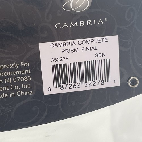 Cambria Premier Satin Black Prism Knob Finial - Picture 10 of 13