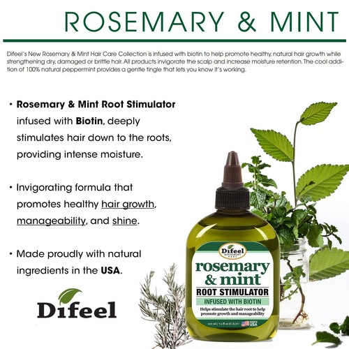 Difeel Rosemary and Mint Root Stimulator Oil with Biotin for Hair Growth, 7.1 oz - Picture 4 of 7