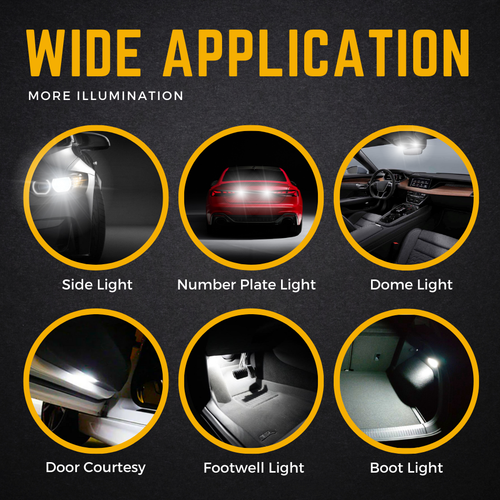 For Grande Punto Led White Xenon 6000k Headlight Fog Side Light Bulbs 2005-2010 - Picture 18 of 22