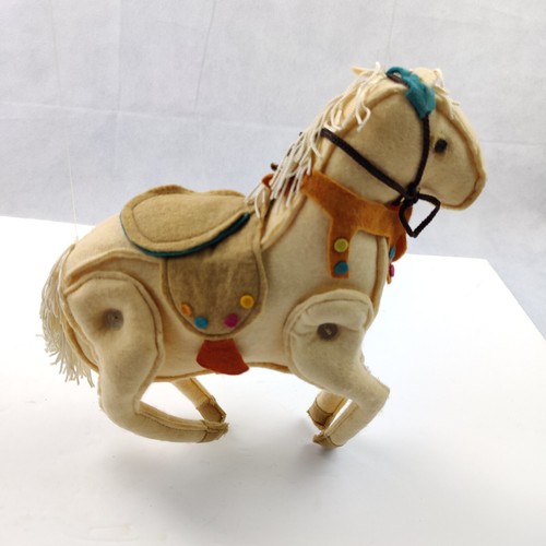 VTG Handmade Vintage Marionette String Felt & Buttons Horse Puppet Marionette - Picture 2 of 9