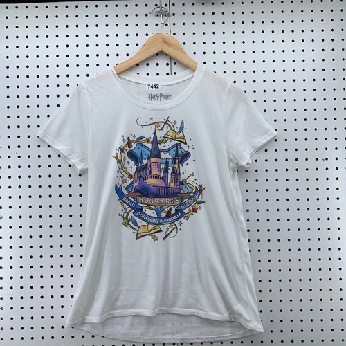 Harry Potter Hogwarts Youth Girls Large Shirt White Castle Graphic  17x26.5 - Picture 1 of 9