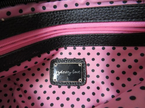 SYDNEY LOVE BLACK PURSE HANDBAG EMBROIDERED GIRL & PINK POODLES - Picture 7 of 14