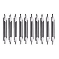 10PCS 60 Degree 5/64" x 3/16" x 1-7/8" Solid Carbide Center Drills-Double End