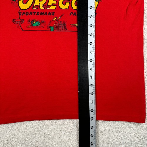 Vintage 80s Oregon Sportsmans Paradise Red Single Stitch T-Shirt Size Medium - Picture 5 of 7
