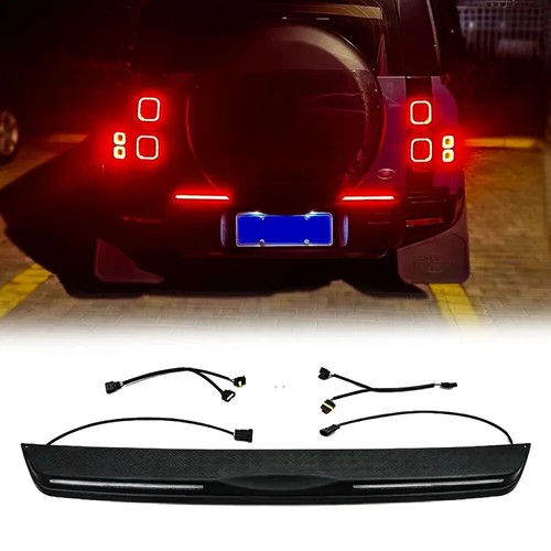 Rear Bumper LED Protector Trim Light ABS Cover Fit Defender 110 90 130 2020-2024 - Picture 1 of 6