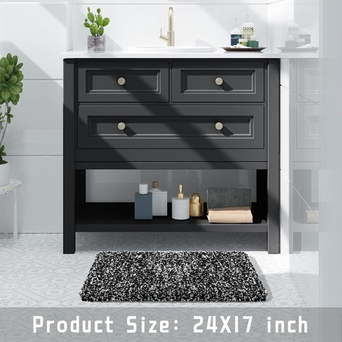 Badteppiche rutschfest waschbar 24x17, ultraweich und wasserabsorbierend Badematten, - Bild 3 von 5
