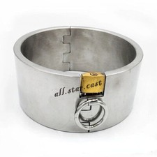 5cm High Stainless Steel Neck Collars Super Heavy Slave Collar Couple Flirting