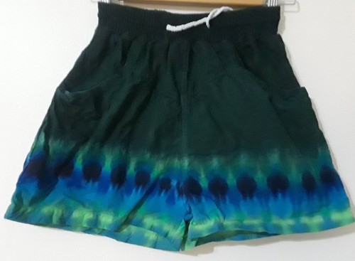 Pantalones cortos informales para mujer Tie Dye BASIC ESSENTIALS con bolsillos con cordón 100 % algodón - Imagen 1 de 20