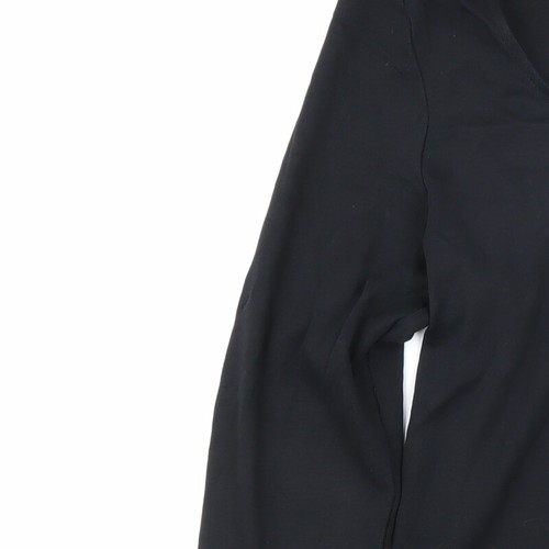 Marks and Spencer Womens Black Cotton Basic T-Shirt Size 12 Scoop Neck - Picture 9 of 10