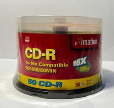 Imation CD-R Spindle 50 Pack Blank Media 1X - 16X Compatible 700MB/80Min NEW