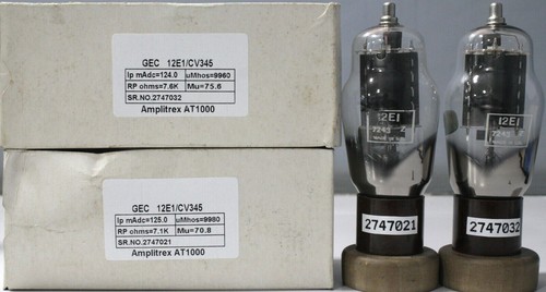 12E1 CV345 KT88 GEC Black Base Made in England Amplitrex Tested 1MP #2747032/21 - Picture 1 of 8