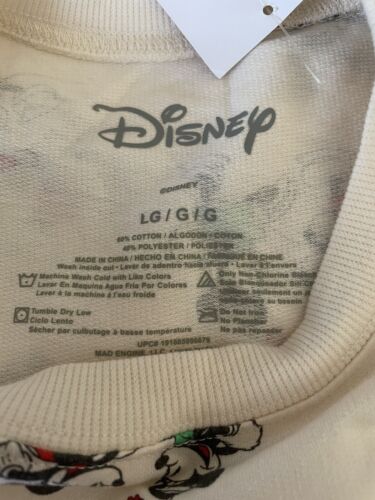 Disney's Cream Mickey Minnie Mouse Ice Skate Graphic Cropped Sweatshirt Size L - Picture 7 of 7