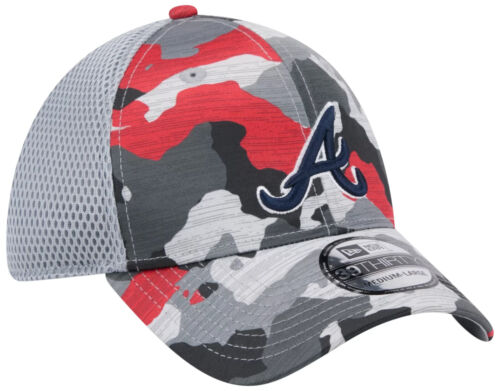 New Era 39Thirty Atlanta Braves - Gray Camo - Active Stretch Fit Hat - M/L- NWT - Picture 3 of 8