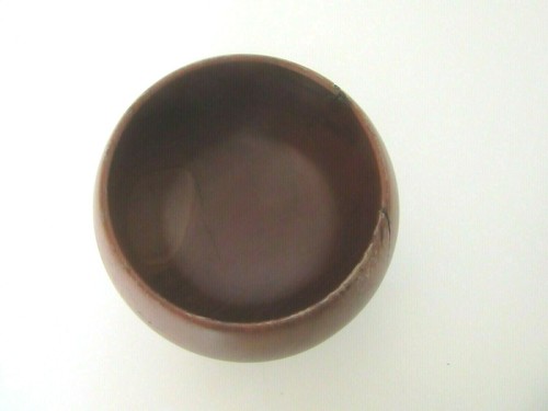 VINTAGE handgefertigte rote Gummi Holz Schale ~ signiert ~ 5" breit - Bild 6 von 12