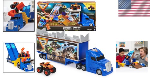 Interactive Transforming Hauler Playset - 1:64 El Toro Loco Truck & Racing Ramps - Picture 2 of 11