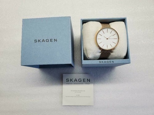 SKAGEN KAROLINA WHITE DIAL ROSE GOLD MESH ST. STEEL WOMEN'S WATCH SKW2688 NEW - Picture 10 of 10