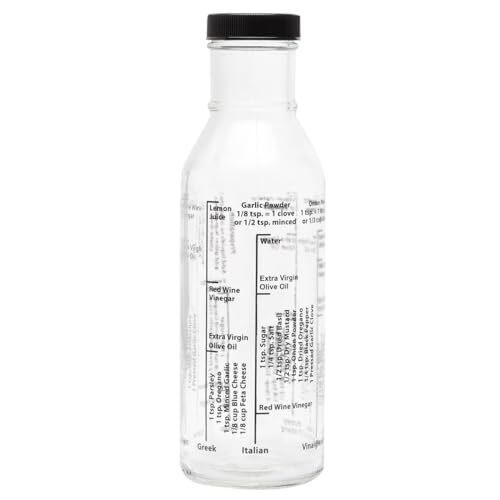 Salad Dressing Mixer Bottle For Light Recipes Glass 13ounce Made In The Usa Whit - Picture 1 of 2