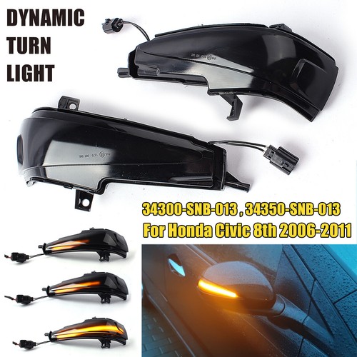 2pcs Dynamic Turn Signal Mirror Blinker Light For Honda Civic 8th 06-2011 Sedan - Picture 6 of 12