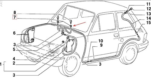 Casquillo Cerradura Boquilla Limpiacristales Parabrisas Delantero FIAT 126 Bis - Imagen 5 de 5