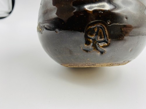 Face Jug Condiment Honey Stoneware Jar Signed - Picture 4 of 11