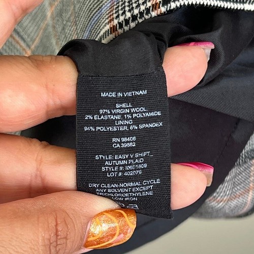 Minivestido Theory cuello en V sin mangas a cuadros ropa de carrera mezcla de lana virgen para mujer 8 - Imagen 7 de 7