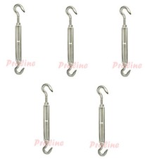 5 PC 316 Stainless Steel Marine 1/4'' x 4'' HOOK HOOK Turnbuckle Swivel Lift