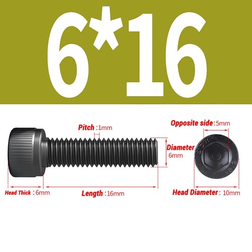 M2 M2.5 M3 M4~M16 Socket Button Head Screws 12.9 High Tensile Black Allen Bolts - Picture 104 of 205