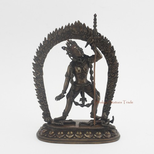 Estatua de cobre Vajrayogini Dakini tallada a mano de fina calidad en acabado oxidación - Imagen 1 de 5