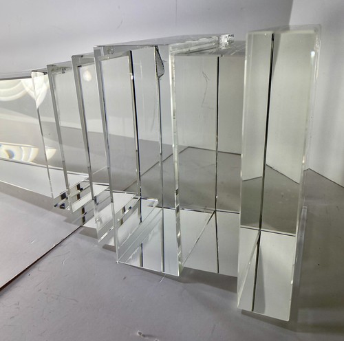 Monumental Crystal Glass Obelisk 21.5” x 6” Eichholtz Collection 26.12 lbs - Picture 9 of 12