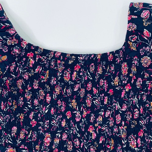 GAP Girls Dress XL Long Sleeve Smocked Cotton Dress Blue Floral Print XL 14/16 - Picture 10 of 11