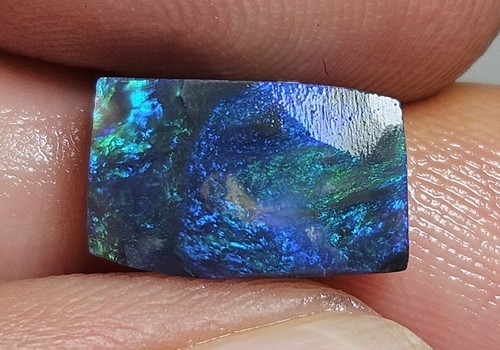 Lightning Ridge Black Opal Rub Parcel Blue Green Red Lapidary 11.35 Carat Rough - Picture 14 of 24