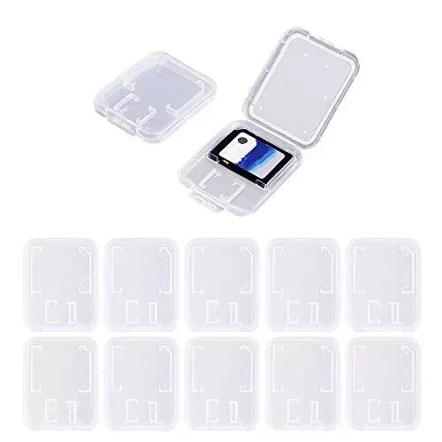 Klare Kunststoff Speicherkarten Hülle Kompatibel mit Sd Micro SD Tflash Karte 10 Stück - Bild 1 von 2