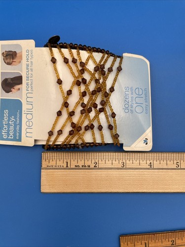 Scunci Effortless Beauty Upzing Beaded Clip and Knotted Clip Brown Lot of 2 - Picture 8 of 8