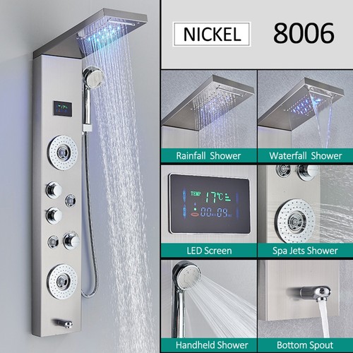 LED Panel de Ducha Columna de Hidromasaje Ducha Acero Inoxidable Mano Sistema ES - Imagen 11 de 12