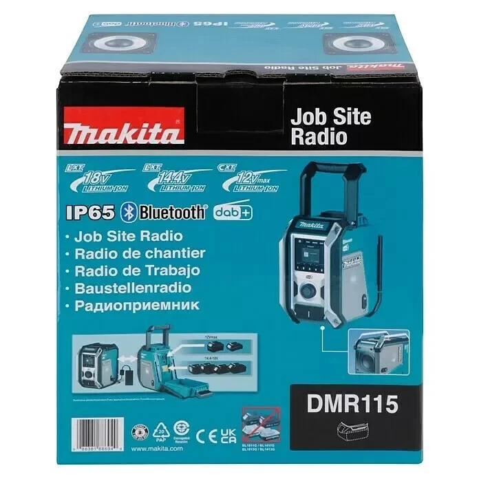 Makita DMR115 Akku Baustellenradio Radio 2x5 W + 25 W 10,8 - 18 V Bluetooth 5.0 - Bild 4 von 4