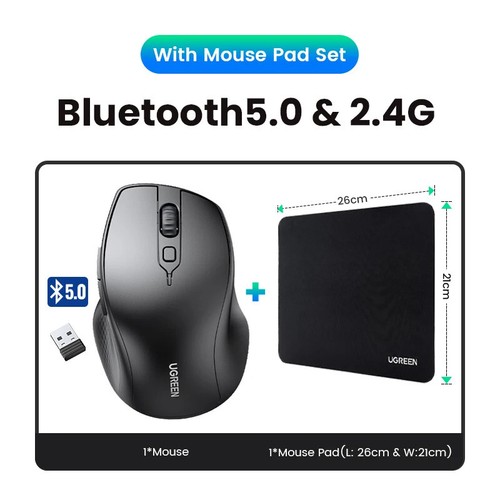Wireless Mouse Bluetooth5.0 Mouse Ergonomic 4000DPI 6 Mute Buttons Mouse MacBook - 第 14/37 張圖片