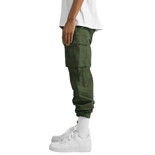 Casual Mens Trousers Cargo Pants Work Wear Long Multi Pockets Loose Bottoms - Picture 15 of 32