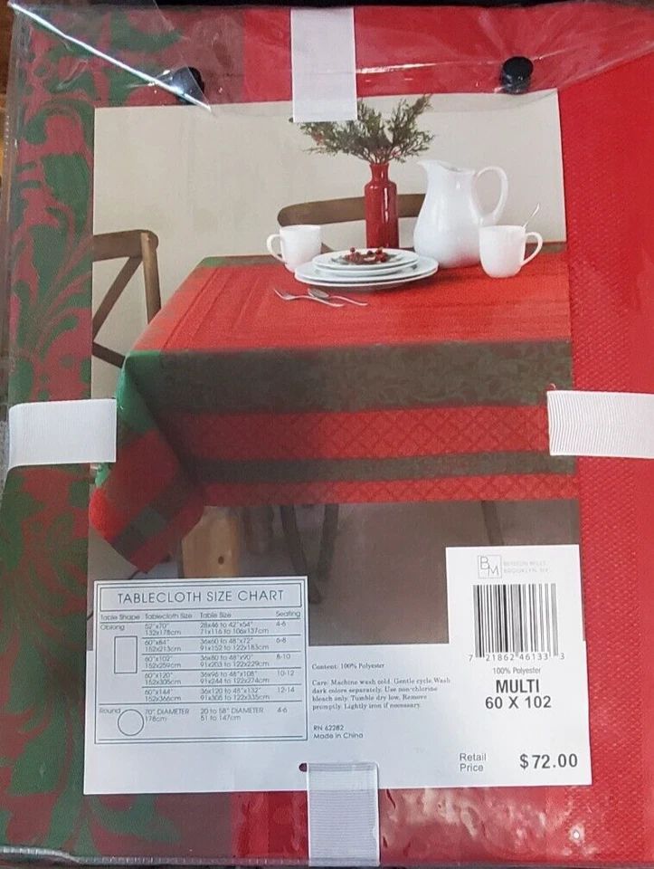 Benson Mills Majestic Christmas Tablecloth 60" X 102" B6 - Image 2 of 2